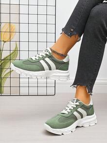 Giày thể thao nữ thường ngày mới, giày sneaker đế mềm, giày thể thao năng động, giao dịch song song. - màu xanh lá - Xem 4