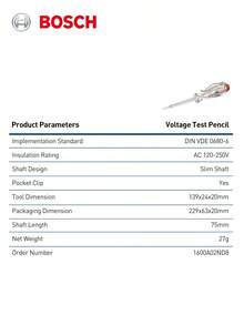 Bosch Voltage Tester VDE Screwdriver SL3 AC 120-250V Voltage Induction Meter Test Tool For Household Electricians' Maintenance Convenient Practical - Silver - View 4