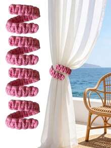 Curtain Ties,Curtain Tie Backs Pink Spring Cleaning,Vintage Style Linen Woven Curtain Ties -1 Piece Rustic Curtain Fixing Strap For Living Room Window Decoration,Wedding Decorations,Party Decorations - Multiple Styles - View 4