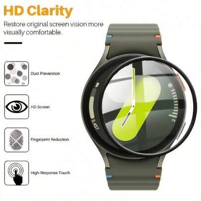3pcs Curved Edge Screen Protector Film For Samsung Watch 7 Ultra 47mm 40mm 44mm, Black
