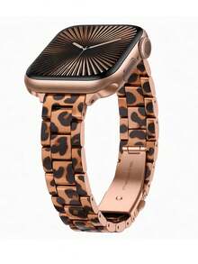 1条女士时尚豹纹不锈钢表带，兼容 38mm、40mm、41mm、42mm、44mm、45mm、46mm、49mm，时尚豹纹表带，不锈钢材质，适用于 Ultra系列，时尚智能手表表带，兼容，表带配件，智能手表表带，适合作为礼物送给亲朋好友，适合户外、聚会、旅行等场合。 - 豹紋 - 查看 3