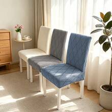 1 chiếc bọc ghế ăn phong cách tối giản hiện đại, chất liệu jacquard dày dặn, co giãn, chống trượt. - Màu xanh bụi bặm - Xem 2