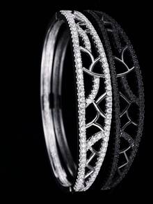 1pc Luxury Leaf Shaped Hollow Grid Bracelet, Fashionable Design Suitable For Party And Wedding Wear - Bracelet - View 3