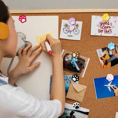 15/30 chiếc ghim hình chân mèo, ghim bấm trang trí hình chân mèo dễ thương ngẫu nhiên dùng cho bảng ghim mềm, tường ảnh, thích hợp trang trí nhà cửa, trường học, bảng thông báo, tường và văn phòng.