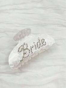 1pc White Acrylic Bridal Hair Clip, Rhinestone Bride Symbol, Suitable For Bachelorette Party, Wedding Decor, Bridesmaid Gift, Bridal Shower, Wedding, Also Suitable For Valentine's Day, Mother's Day, Back To School Gifts - 主圖款 - 查看 7