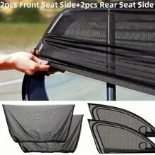 4pcs/Set Car Full Window Sunshade Curtain And Mosquito Net Set, Universal Car Window Curtain, Practical Privacy Protection Car Accessories For Parking Only - A - View 8