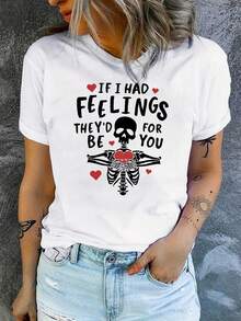 Camiseta corta Sve cuello tripulación de las mujeres - blusa compatible para otras plataformas Top de impresión de la carta, primavera verano casupaque tee con - alfabeto, hine lavable vestido casual y versátil Outfi, no cómodo ajuste - Blanco - Ver 2