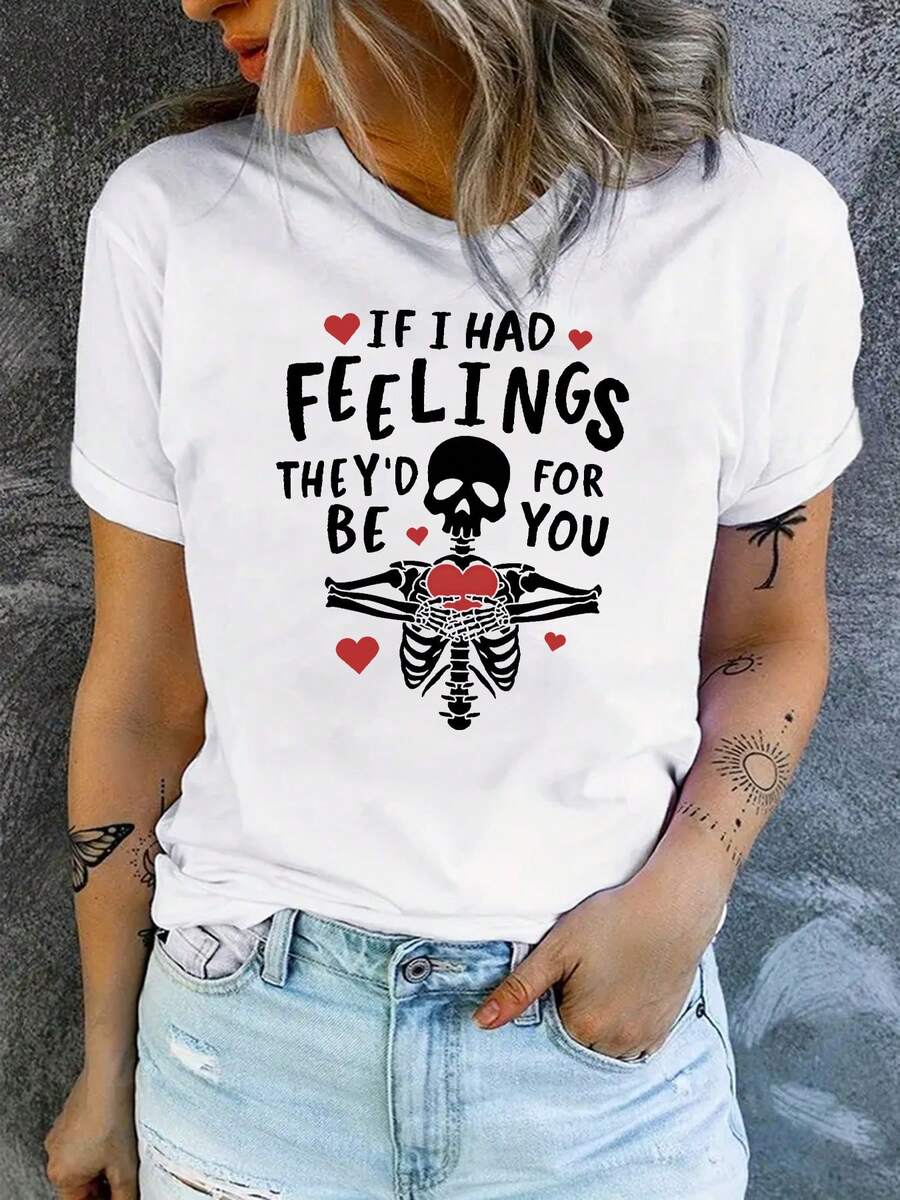 Camiseta corta Sve cuello tripulación de las mujeres - blusa compatible para otras plataformas Top de impresión de la carta, primavera verano casupaque tee con - alfabeto, hine lavable vestido casual y versátil Outfi, no cómodo ajuste