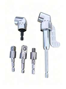 5pcs 360° Rotatable Hex Shank Impact Driver Socket Adapter Hex Shank Impact Driver Socket Adapter 1/4" 3/8" 1/2" 90° Universal Right Angle Screwdriver Adapter - A - View 7