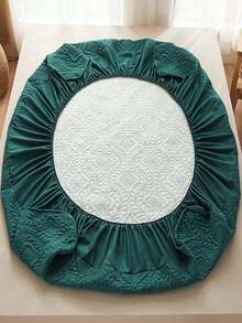 1pc Waterproof & Breathable Mattress Protector Cover, Suitable For Single/Double/140/160 Size Mattress, Grey/Green - Dark Grey - View 9