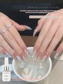 annies 12ml Snow Crushed Ice Flash Gel Nail Polish Shiny Snowflake Sparkle UV Glitter Gel For DIY Nail Art Salon 1pc/2pcs - Multicolor - View 2