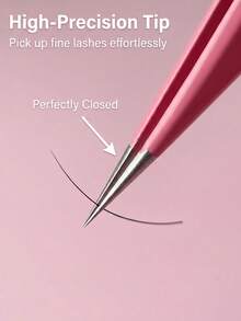 1pc Stainless Steel Precision Beauty Tweezers, Pointed Design For Eyelash Extension, Nail Decoration, Lash Artist & Nail Technician Tool - Multicolor - View 3