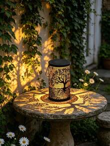 1pc Solar Garden Hanging Light, Outdoor Waterproof Solar Light, Metal LED Decoration, Suitable For Yard, Pathway, Fence, Sidewalk And Decorative Light For Halloween, Christmas, Thanksgiving Gift, Art Decor - Multicolor - View 1