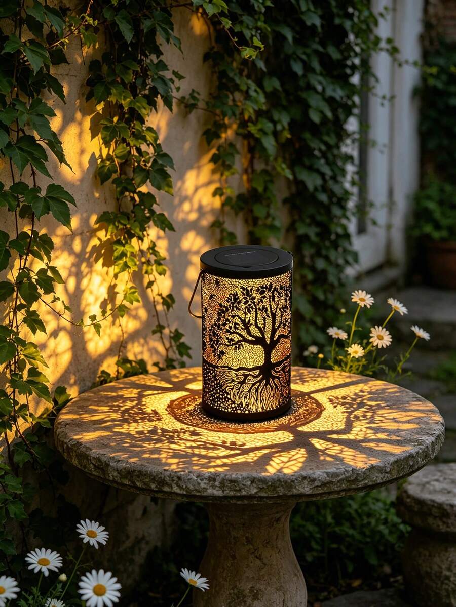 1pc Solar Garden Hanging Light, Outdoor Waterproof Solar Light, Metal LED Decoration, Suitable For Yard, Pathway, Fence, Sidewalk And Decorative Light For Halloween, Christmas, Thanksgiving Gift, Art Decor - Multicolor - View 1