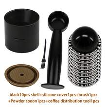 Ensemble de filtre de capsule de café noir réutilisable, comprenant un entonnoir en tissu, une brosse, une cuillère et un couvercle en silicone. Peut être rempli de grains de café et est compatible avec plusieurs modèles de machines à café - Noir - Voir 11