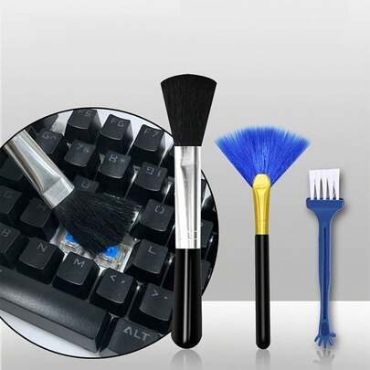 10pcs Anti-Static Nylon Cleaning Brush Set, Suitable For Cleaning Computer Keyboard Gaps, Fans, Shavers And Other Electronic Devices. Turbine Fan Cleaning Brush, Multi-Functional Button Gap Duster Soft Bristle Brush Set. Household Cleaning, Cleaning Tools, Durable.