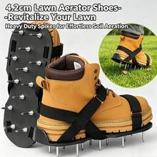Zapatos con púas para jardín para la aireación del césped, zapatos para aflojar el suelo y el césped de 4,2 cm, herramienta de construcción autonivelante de epoxi - A - Ver 7