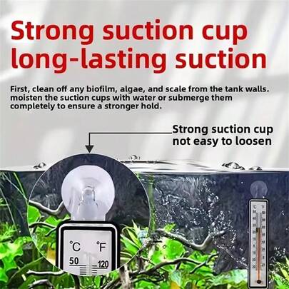 1pc Wide Screen Wireless Submersible Fish Tank Thermometer, High Precision Water Temperature Monitor, Battery-Free