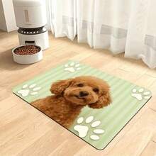1Pcs 2D Flat Pet Placemats Non-Slip Teddy Striped Paw Print Pet Feeding Mat, Cute Design, Leak-Proof Easy-To-Clean Surface, Prevents Contamination. Machine Washable And Durable, Suitable For All Breeds, Portable For Outdoor Use, Suitable For Small And Large Pets Multifunctional Door Mat That Can Be Used As A Bath Mat And Anti Slip Floor Mat. Highly Absorbent - Quick Drying Diatomaceous Earth, Insole. Soft And Comfortable, Anti Slip And Easy To Clean, Indoor And Outdoor Decoration, Is The First Line Of Defense For Home Aesthetics. Suitable For All Seasons, It Can Be Used As A Birthday, Home, Wedding, Souvenir, Daily Item, Anniversary, Valentine's Day, Thanksgiving, Graduation Season, Christmas, Halloween, Mother's Day, Father's Day, Wedding, New Year's Gift. Suitable For Shopping Centers, Gardens, Restaurants, Kitchens, Bathrooms, Showers, Laundry Rooms, Living Rooms, Bedrooms, Corridors, Balconies, Non Slip Mats, Offices, Cafes, Piano Rooms - Multicolor - View 5