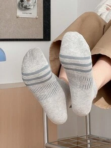 1 Pair/5 Pairs Men's Breathable Short Socks Set - Lightweight Cotton Ankle Socks For Spring/Summer, Anti-Odor & Moisture-Wicking, Low-Cut Design For Sneakers - Light Grey - View 8