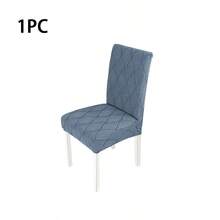 1 chiếc bọc ghế ăn phong cách tối giản hiện đại, chất liệu jacquard dày dặn, co giãn, chống trượt. - Màu xanh bụi bặm - Xem 13