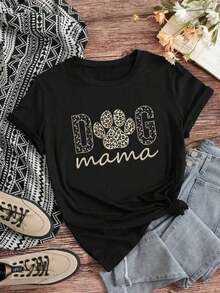 GiftGift2026 Nueva Colección de Verano: Envío Local, Camiseta Estampada de Tallas Grandes, Camiseta Casual Sencilla y Elegante para Mujer, Adecuada para Todas las Temporadas. 100% Algodón Suave. - Negro 2 - Ver 7