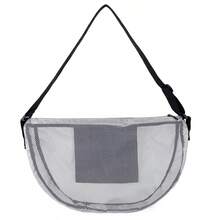 Hot Selling 7# & 9# Football/Basketball, Large Capacity Net Mesh Ball Bag, Waterproof & Durable, Suitable For Students & Training, Shoulder/Crossbody - Silver - View 4