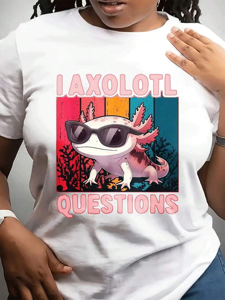 Women's Fashion Casual Crew Neck T-Shirt | Short Sleeve, Crew Neck, Lightweight Stretch Fabric, Geometric Pattern, Perfect For Everyday Wear And Special Occasions, A Great Gift For Friends And Family - 白色 - 查看 1