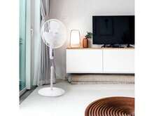 Vie Air 16 Inch 3 Speed Oscillating Stand Fan With Remote Control In White - White - View 7