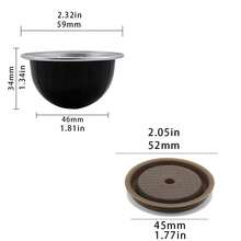 Ensemble de filtre de capsule de café noir réutilisable, comprenant un entonnoir en tissu, une brosse, une cuillère et un couvercle en silicone. Peut être rempli de grains de café et est compatible avec plusieurs modèles de machines à café - Noir - Voir 3