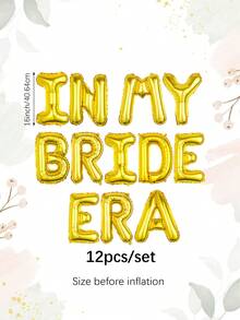 12件套婚礼主题气球套装，包含16英寸多色“In My Bride Era”气球横幅，适用于婚礼派对装饰、新娘送礼会、订婚派对装饰、婚礼主题派对用品。 - 彩色 - 查看 13