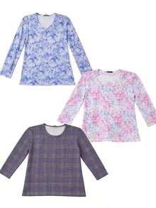 Women's Plus Size Blouses G1 And G2 Long Sleeve | Kits With 1/2 Or 3 Pieces | Comfortable Women's Plus Size Clothing - 2 件不同款式的襯衫 - 查看 5