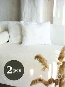 Set Of 2 – 45x45 Cm 350g Silicone-Filled Cushion Inserts – Plush, Soft, And Shape-Retaining Decorative Inner Pillows - White - View 1