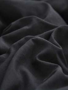 Set 3 pcs Sarung Selimut Lembut Berumbai Warna Hitam Krem (1*Sarung Selimut + 2*Sarung Bantal), Cocok Untuk Kamar Tidur & Kamar Tamu, Sepanjang Musim, Dapat Dicuci dengan Mesin - Hitam - View 4