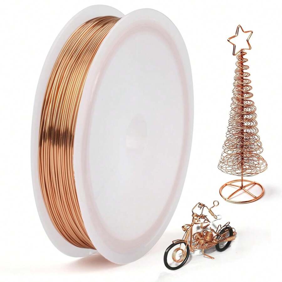 Opvixi Copper Wire, 24 Gauge 98.5 FT 99.9% Pure Copper Wire For Jewelry Making, Electroculture, Gardening, Beading, Plants, Crafts, Science Projects, DIY Artwork - ColorB - View 1