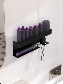 Giá đỡ máy uốn tóc không cần khoan và giá để máy sấy tóc trong phòng tắm, đa năng. - Nhiều màu - Xem 1