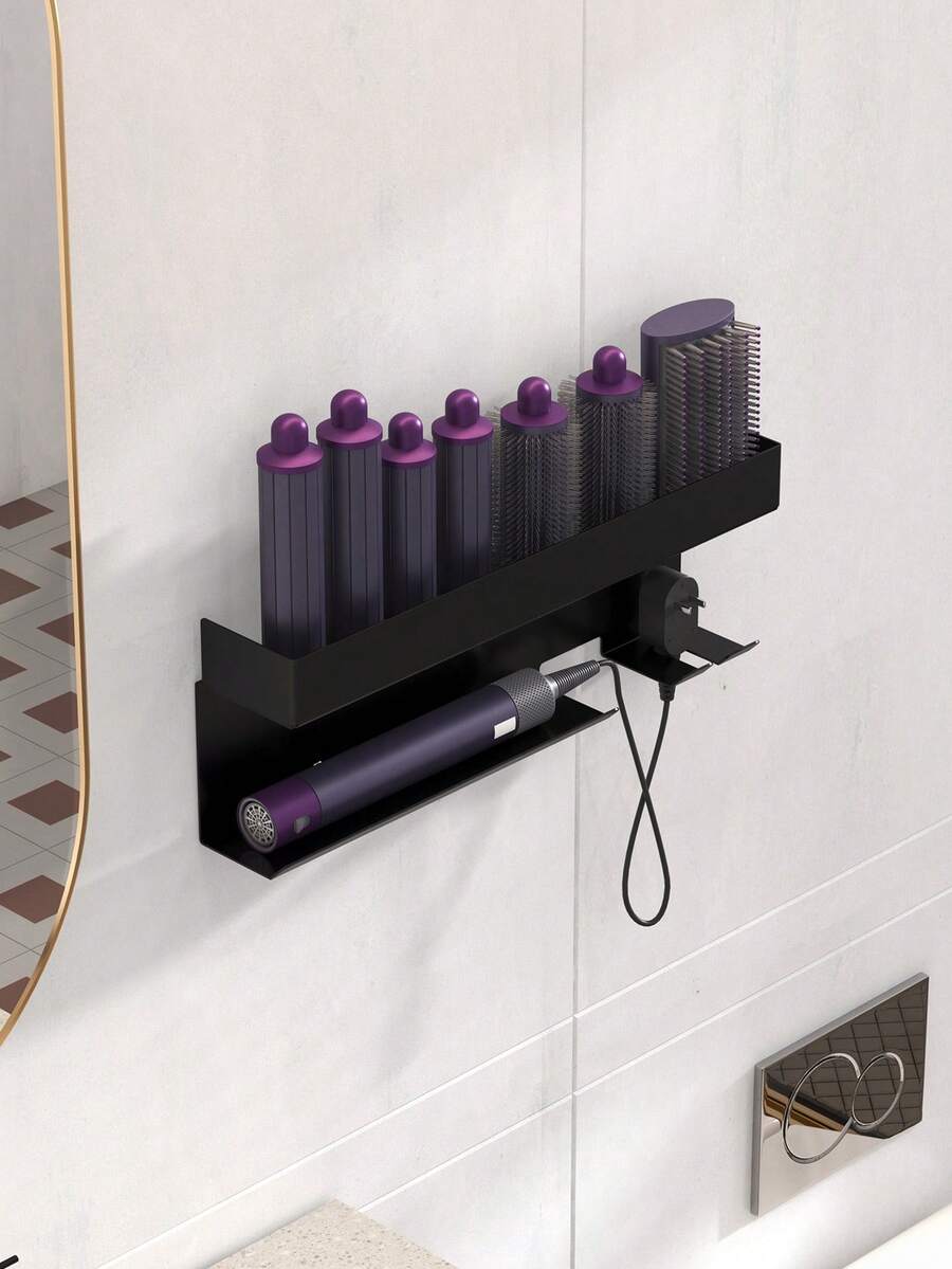 Giá đỡ máy uốn tóc không cần khoan và giá để máy sấy tóc trong phòng tắm, đa năng. - Nhiều màu - Xem 1