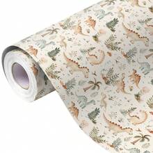 1 Roll Dinosaur Theme Birthday Gift Wrapping Paper - 17in X 197in, Colorful Wrapping Paper With Vibrant Patterns, Suitable For Parties, Holidays And Special Occasion Gifts - View 12