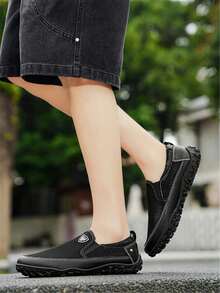 Giày lười nam, giày cho nam trung niên và người cao tuổi, giày casual nam unisex, giày công sở nam, thời trang đa năng, nhẹ và bền, phù hợp cho mọi mùa. - màu đen - Xem 6