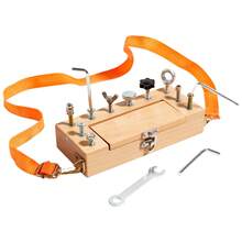 Kids'wooden Screw Busy Box Toy, Designed For Mechanical Skill And Hand Flexibility Training. With A Flip-Top Storage Slot, It Is Suitable For Parent-Child Interaction And Rehabilitation Exercises, Perfect As Holiday Gifts For Children. - Multicolor - View 12