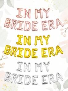 13件套婚礼主题气球套装，包含16英寸多色“In My Bride Era”气球横幅，非常适合准新娘时期、婚礼派对装饰、新娘送礼会气球，也适用于婚礼装饰、新娘送礼会、订婚派对装饰、婚礼主题派对用品。 - 彩色 - 查看 4