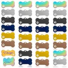 30 Pcs Stains Steel Blank Pet ID Tags, Bone S Custom Dog Tags, Double Sided D Dog Cat Name Pone Nuer ID Tag, 6 Colors - Multicolor - View 1