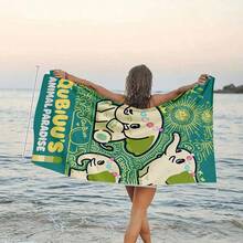Soft Microfiber Elephant Print Beach Towel, Suitable For Bathroom, Kitchen, Spa, Gym, Beach, Pool, Outdoor Activities, Travel, Camping, Yoga, Sports, Swimming. Highly Absorbent And Decorative Polyester Towel - Multicolor - View 6