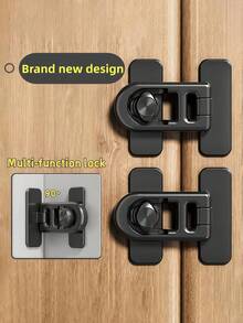 2pcs/1pc No Drill Adhesive Fridge Door Lock - Oven Door Anti-Open Lock Clasp - Safety Non-Constricting Strap Closure With Strong Residue-Free Sticker - Multicolor - View 15