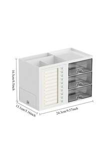 OBOVAY 1pc Children's Desktop Storage Box With Drawer, Student Self-Discipline Checklist Pencil Holder, Space-Saving Desktop Organizer For Baby Supplies, Kids Essentials, Bedroom Decor, Girls Room - Multicolor - View 4