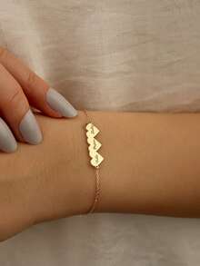 Una exquisita pulsera personalizada de acero inoxidable con grabado láser, un regalo único e ideal para novias, madres, familia y amigos - Multicolor - Ver 6