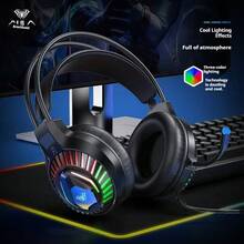 AULA S611 Wired Headset (3.5mm+USB), Noise Canceling Mic Gaming Headphones For PC - 查看 4
