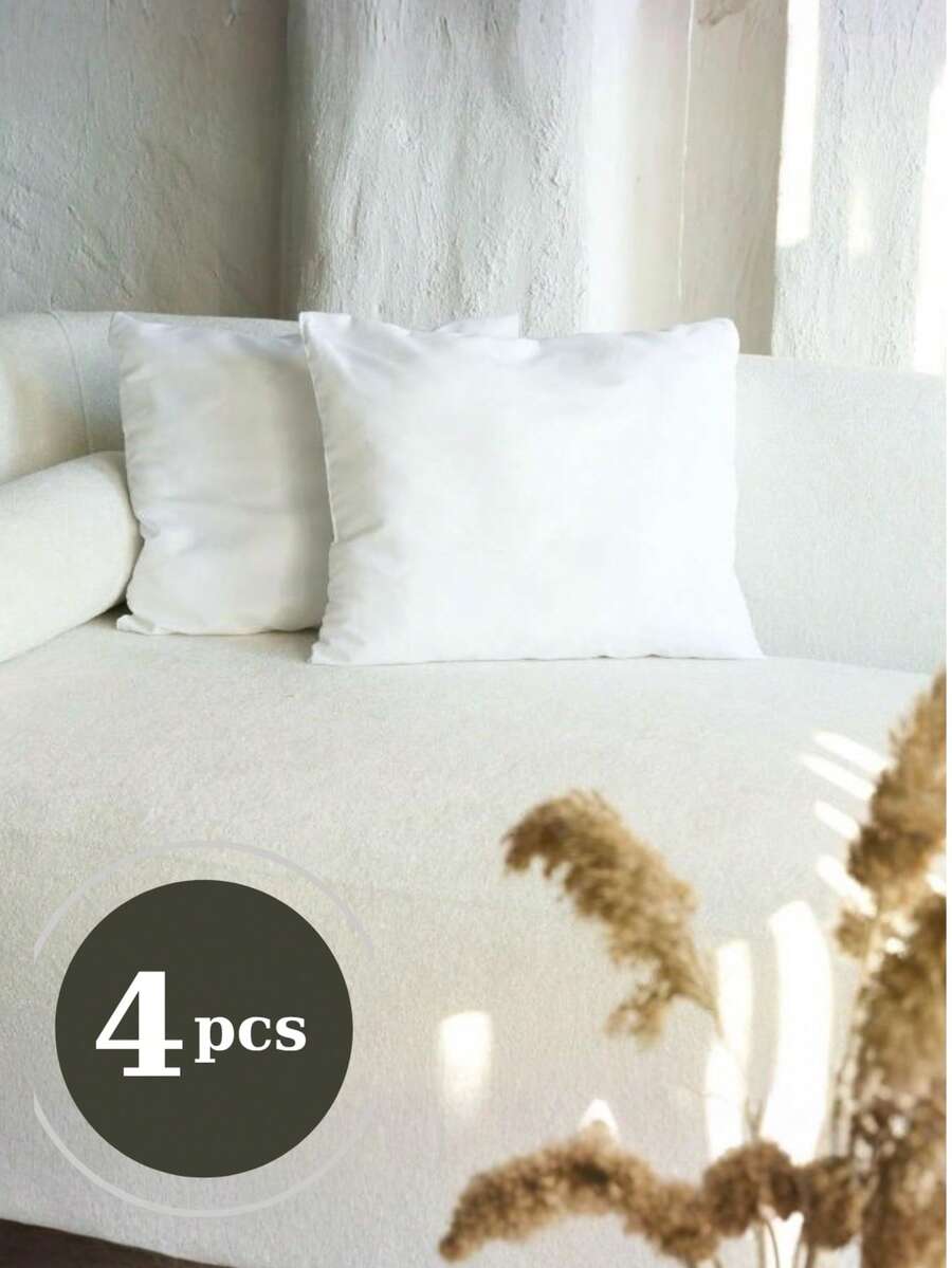 一套4个 – 45x45厘米 350克 硅胶填充靠垫芯 – 柔软蓬松,不易变形的装饰性内枕 - 白色 - 查看 1