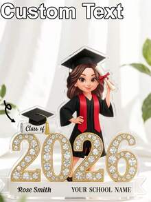 Placa de acrílico personalizada - Adecuada como regalo de graduación, regalo de graduación, recuerdo - Tarjeta de graduación personalizada - Ver 1