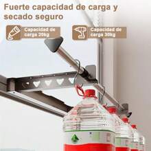 Tendedero Plegable para Ropa Pared Retractil Estante de Secado de Ropa Montado en Pared Tendedero Acordeón de Pared Extensible Wall Mounted Drying Rack para Lavandería Balcón Baño Ahorro de Espacio - Marrn - Ver 5